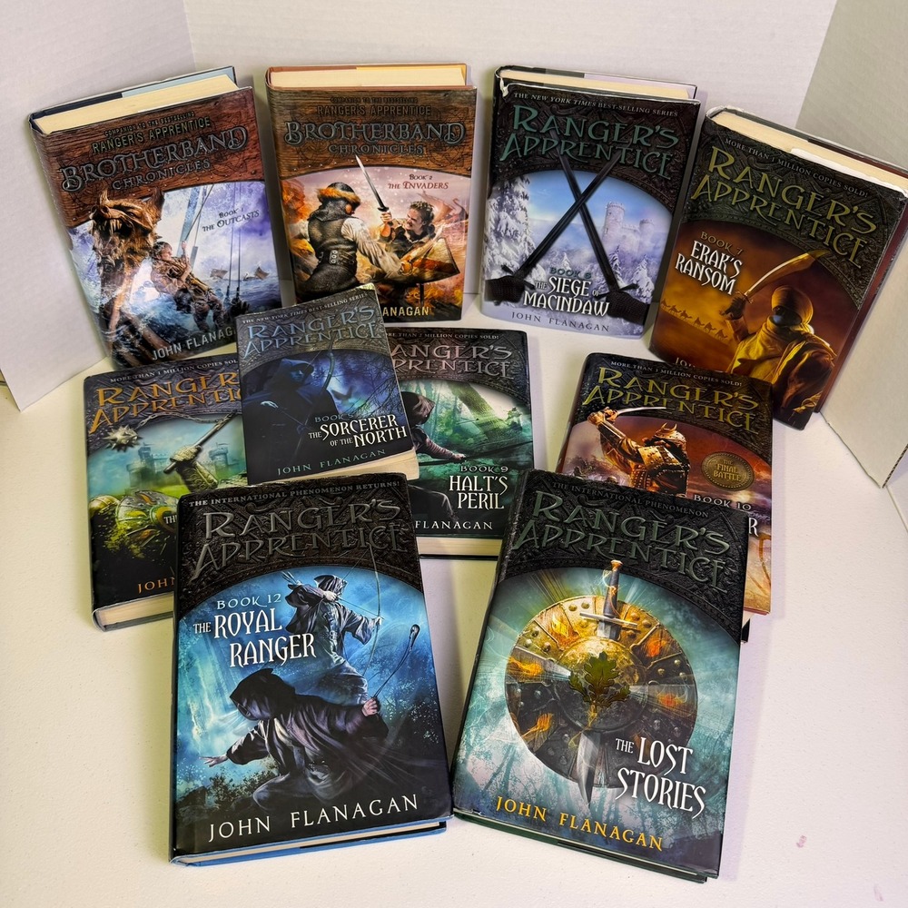 John Flanagan Rangers Apprentice & Brotherband Chronicles Book Lot 10 Volumes